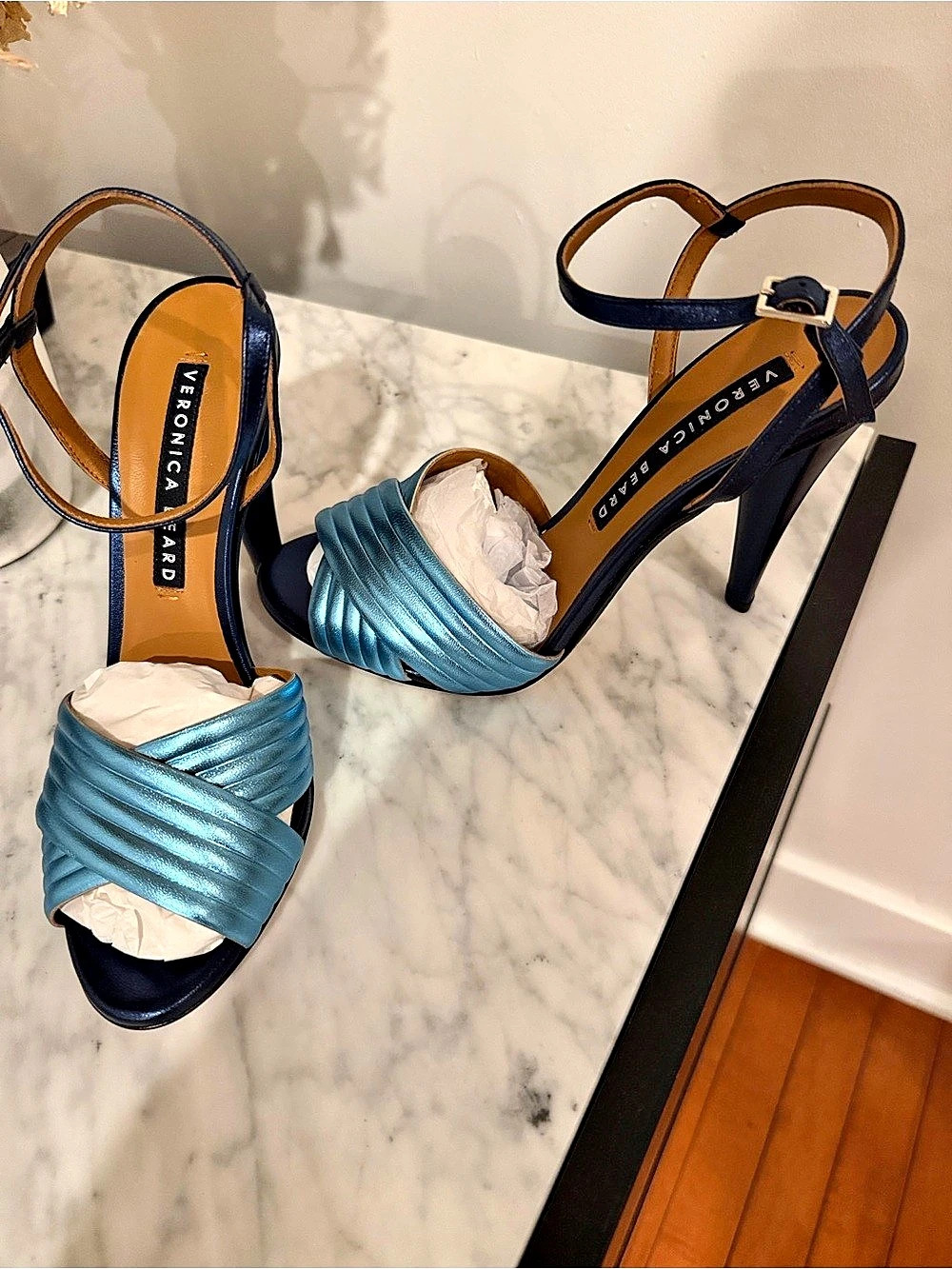 Veronica Beard Blue Strappy Heels